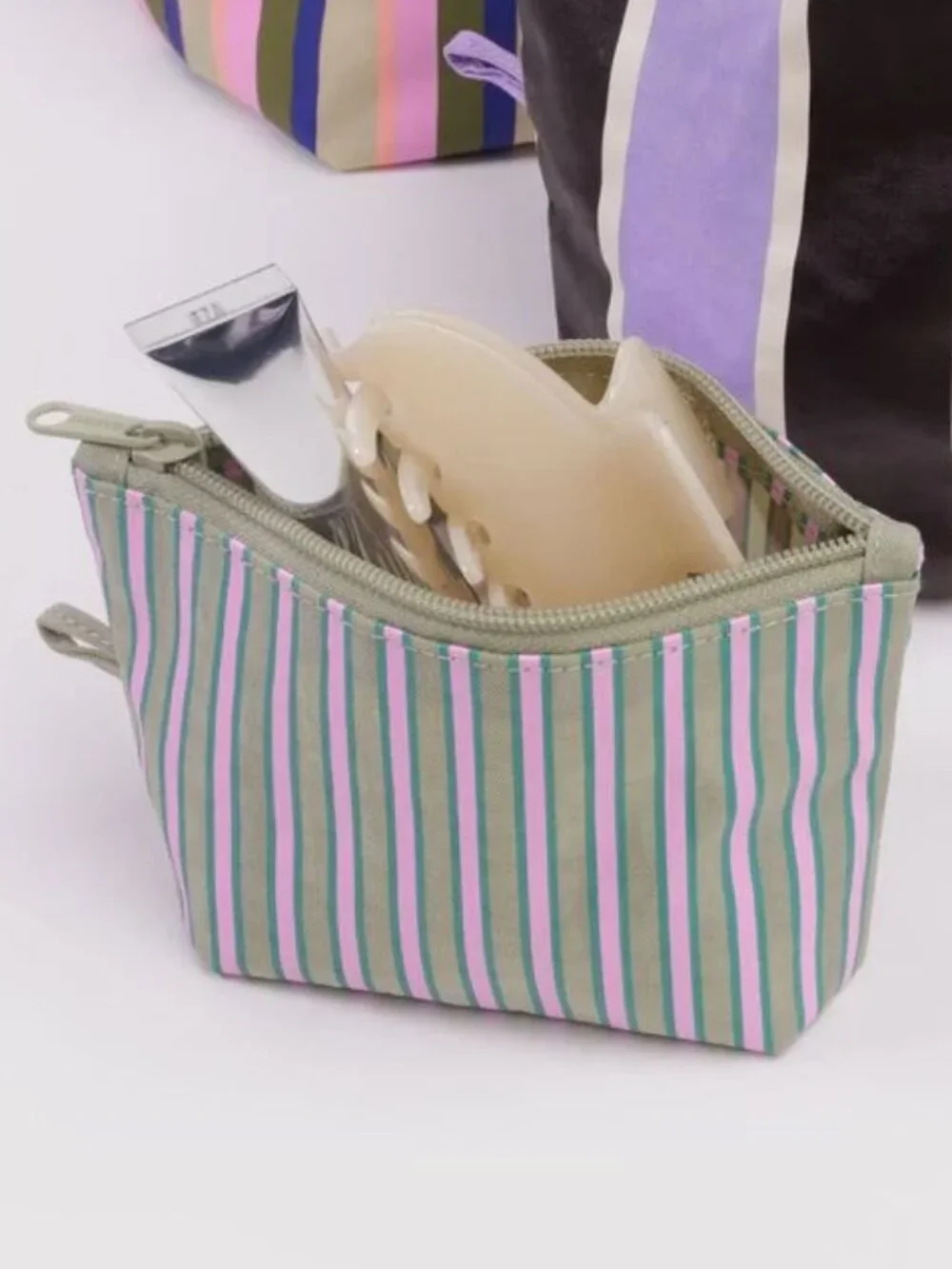 NWOT Baggu Go Pouch Small - Candy Shop Stripes